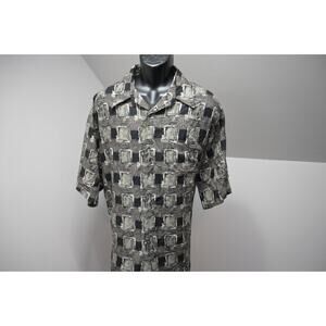Cubavera Hawaiian Button Up Shirt Floral 100% Rayon Relaxed Mens Size XL